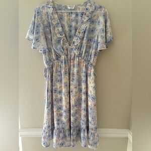 Sienna Sky Blue Floral Mini Dress